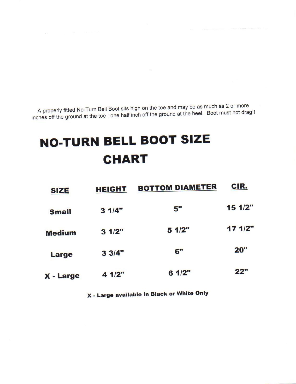 Davis Bell Boots Sizing Chart