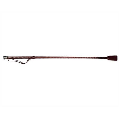 Plaited Leather Riding Crop [Colour: Brown]