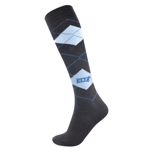 Karo Checkered Socks [size: large] [Colour: Black/Jeans Blue]