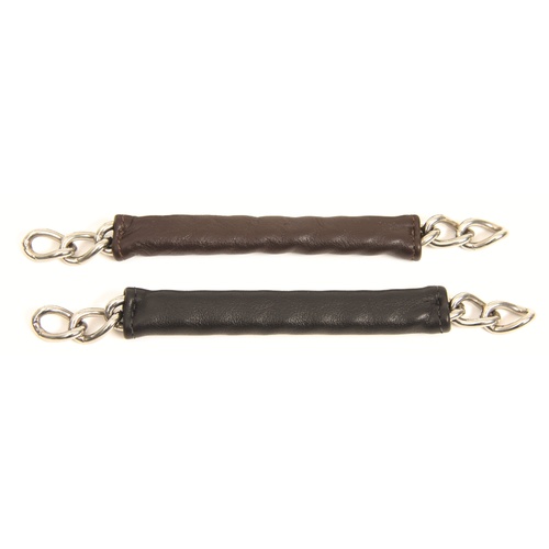 Walsh Curb Chains [Colour: Brown] [style: leather cover]