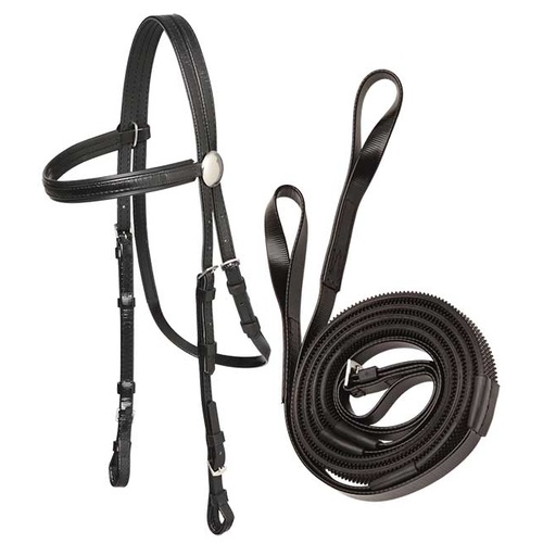 Zilco Race Bridle - Loop Reins [Colour: black/black]